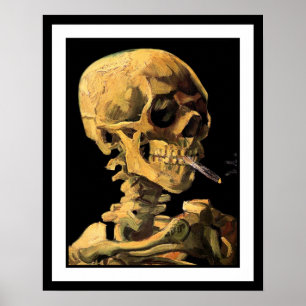 Poster Vincent Van Gogh - Caveira Com Cigarro Aceso