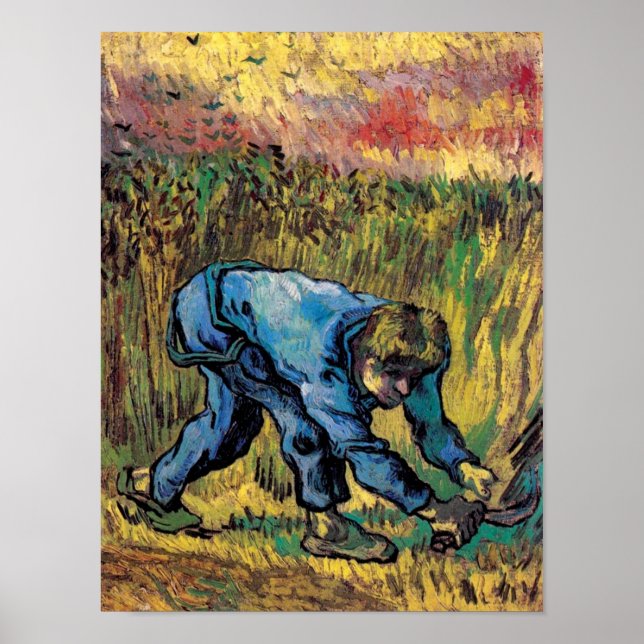 Poster Vincent Van Gogh - Ceifador com Foice - Arte Fina (Frente)
