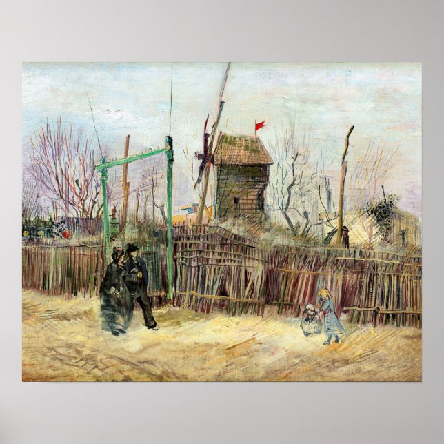 Poster Vincent van Gogh - Cena de Rua em Montmartre (Frente)