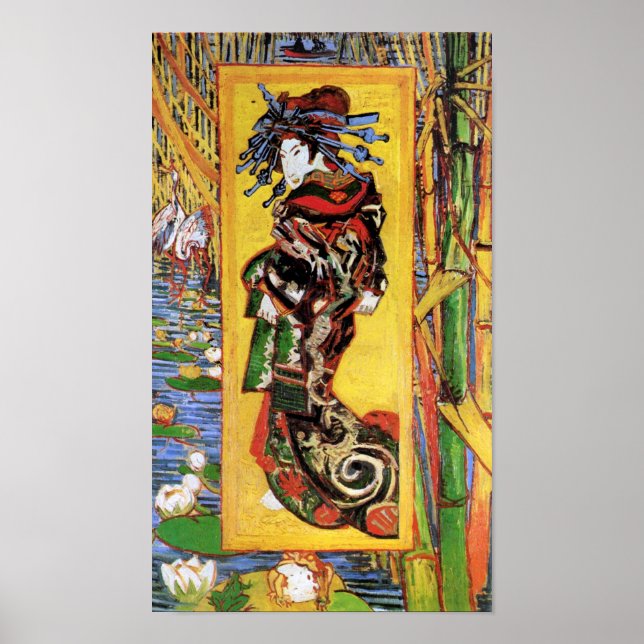 Pôster Vincent Van Gogh - Cortesan - Geisha Japonês (Frente)