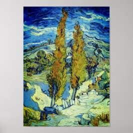 Poster Vincent Van Gogh Dois Poplars em Santo-Rémy