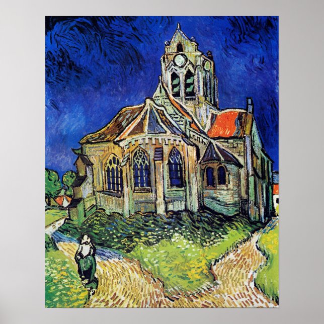 Poster Vincent van Gogh é a Igreja em Auvers (Frente)