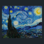 Pôster Vincent Van Gogh é a Noite Estrelada<br><div class="desc">Mergulhe na beleza hipnotizante da Noite Estrelada de Vincent Van Gogh com esta impressão de arte reprodutiva de alta qualidade. Possuir uma história artística e deixar o brilhantismo da obra-prima de Van Gogh iluminar os seus arredores.</div>