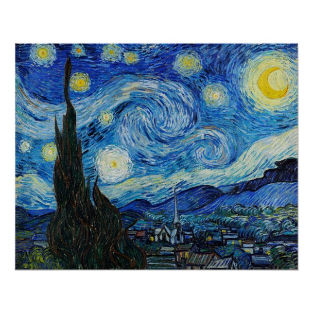 Pôster Vincent Van Gogh é a Noite Estrelada (Frente)