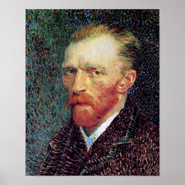 Pôster Vincent Van Gogh - Estilo de Pointilismo Autoretra (Frente)