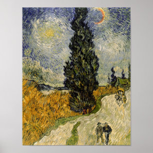 Pôster Vincent van Gogh  Estrada com Ciprestes, 1890