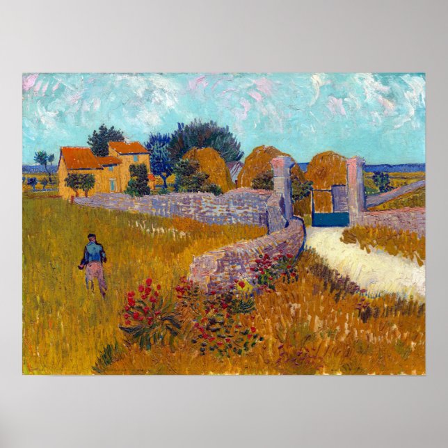 Poster Vincent van Gogh Farmhouse em Provença (Frente)