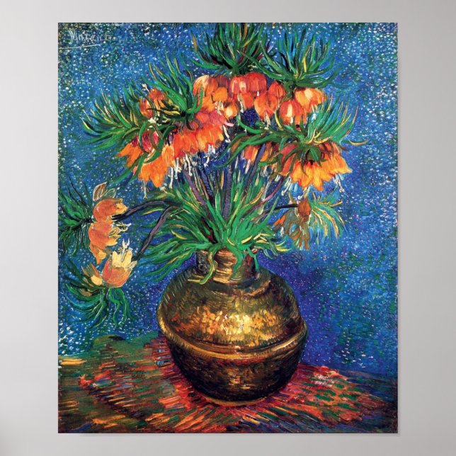 Poster Vincent Van Gogh - Filiais Num Vaso De Cobre (Frente)
