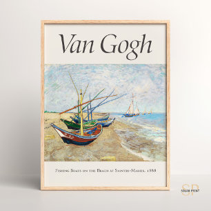 Poster Vincent van Gogh Fisheries Boats na Arte de Praia