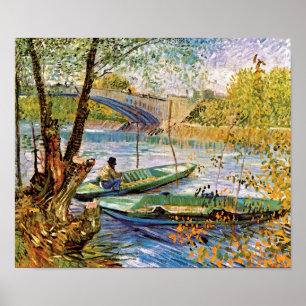 Pôster Vincent Van Gogh - Fishing In Spring Fine Art