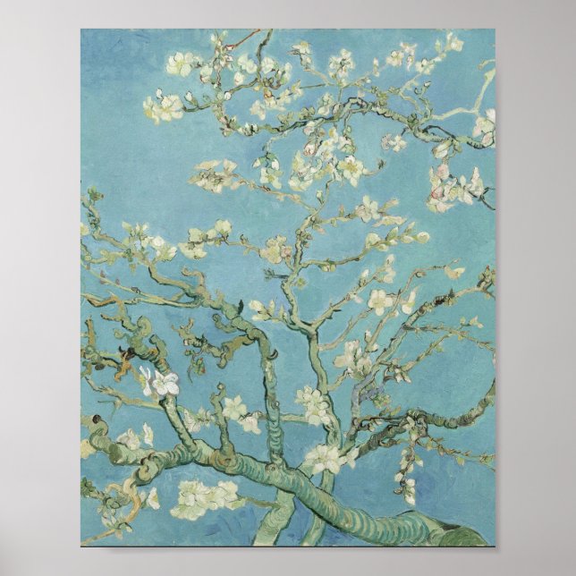 Poster Vincent van Gogh - Flor de amêndoa (Frente)