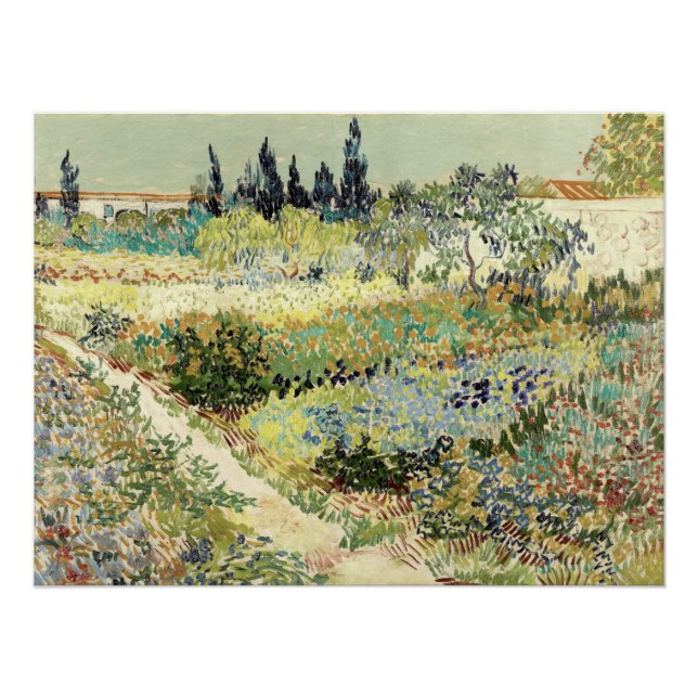 Pôster Vincent Van Gogh Garden em Arles 1888 (Frente)