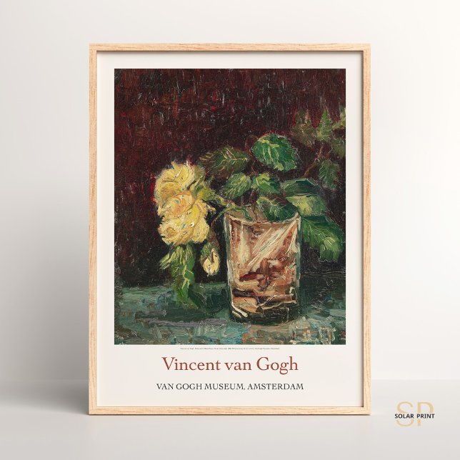 Poster Vincent van Gogh Glass with Yellow Roses Art Impre (Criador carregado)
