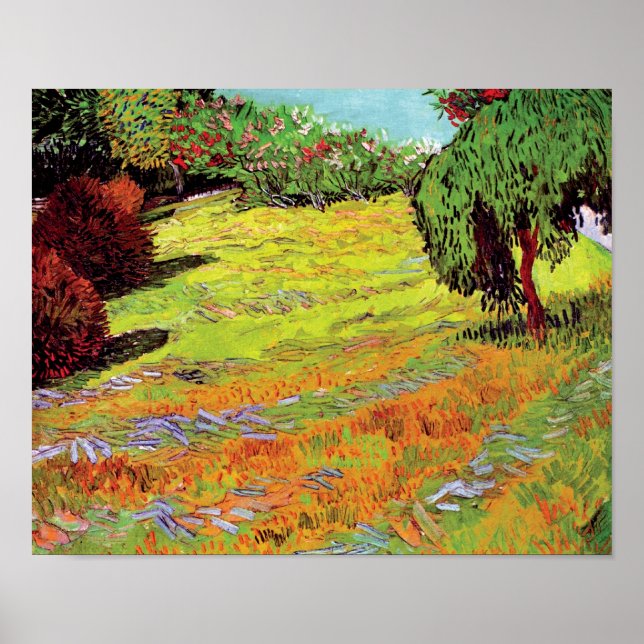 Poster Vincent Van Gogh - Gramado Ensolarado em um Parque (Frente)
