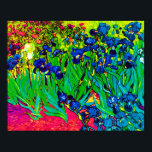 Pôster Vincent Van Gogh - Irrisos - Pop de Arte do Flower<br><div class="desc">Petróleo na canvas de 1889 mostrando belos irrisões roxos que Van Gogh pintou enquanto permanecia no asilo no Santo Paul-de-Mausole em Santo-Remy, França. Enquanto muitas versões dessa pintura mostram as flores como azuis, cientistas estudando os irlandeses em uma das pinturas posteriores de Van Gogh descobriram que as flores eram, na...</div>