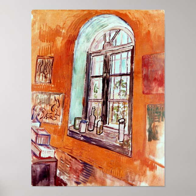 Poster Vincent Van Gogh - Janela do Estúdio de Vincent (Frente)