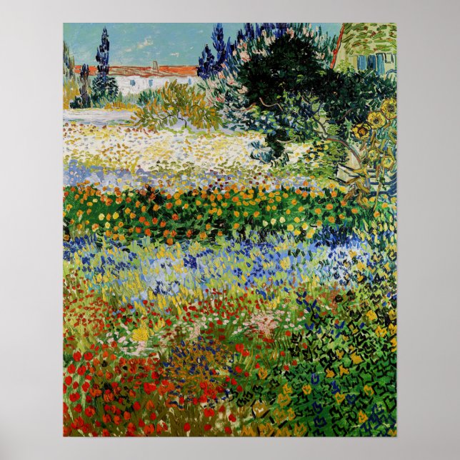 Poster Vincent van Gogh - Jardim de Flores (Frente)