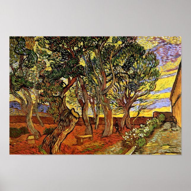 Pôster Vincent Van Gogh - Jardim Do Hospital Paul Santo (Frente)