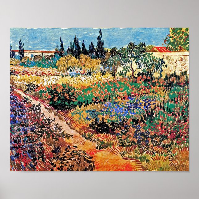Pôster Vincent Van Gogh - Jardim Florido Com Caminho (Frente)