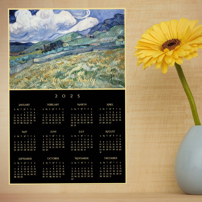 Poster Vincent Van Gogh Landscape França 2025 Calendar (Vincent Van Gogh Landscape France 2025 Calendar Poster)