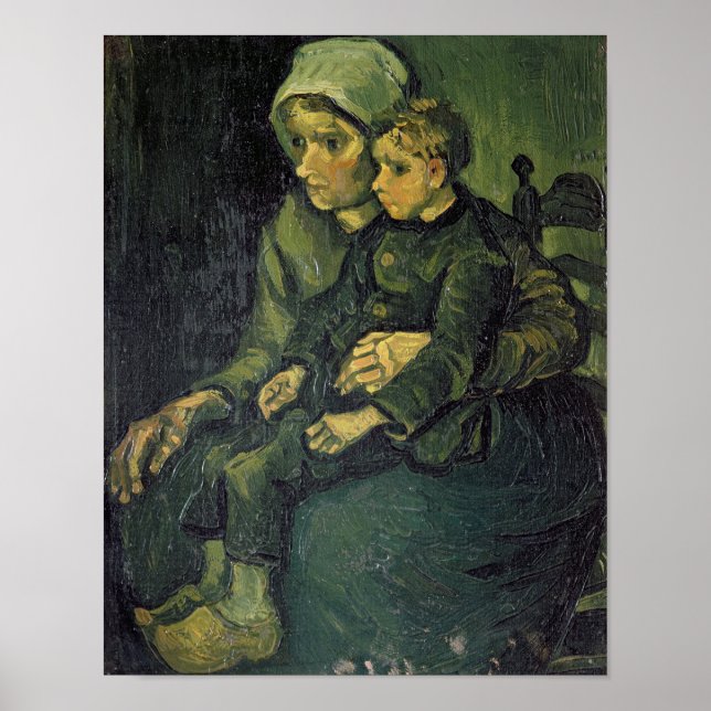 Pôster Vincent van Gogh | Mãe e Criança, 1885 (Frente)