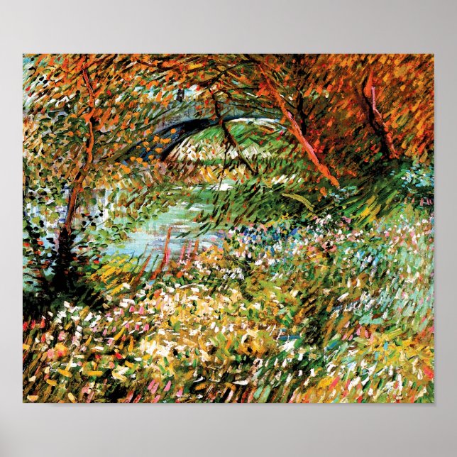 Pôster Vincent Van Gogh - Margens do Sena na Primavera (Frente)