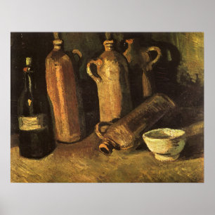 Pôster Vincent van Gogh - Natureza Morta com 4 Garrafas d