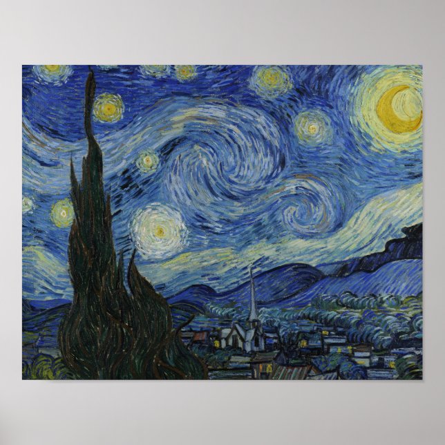 Poster Vincent van Gogh - Noite Estrelada (Frente)