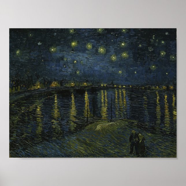 Poster Vincent van Gogh - Noite Estrelada no Ródano (Frente)