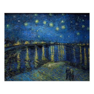 Pôster Vincent van Gogh - Noite Estrelada sobre o Ródano