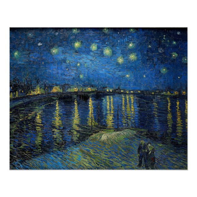 Pôster Vincent van Gogh - Noite Estrelada sobre o Ródano (Frente)