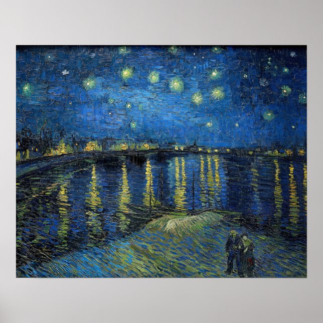 Poster Vincent Van Gogh - Noite Estrelada Sobre o Ródano (Frente)