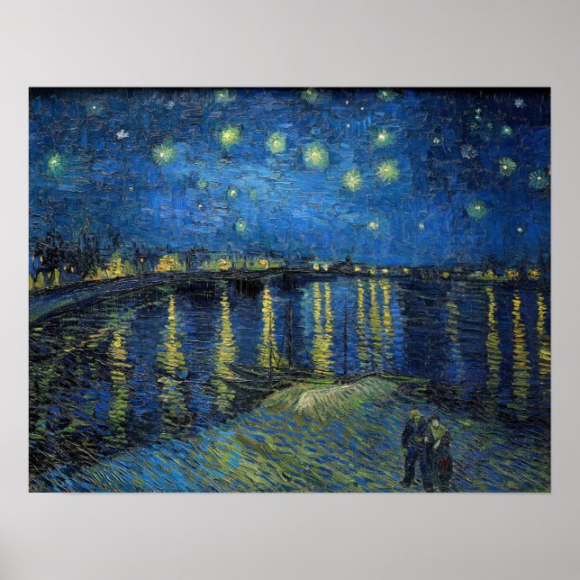 Poster Vincent Van Gogh - Noite Estrelada Sobre o Ródano (Frente)
