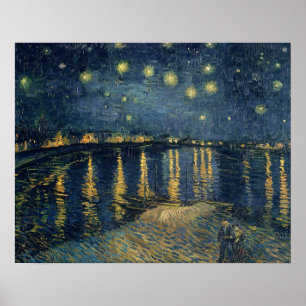 Pôster Vincent van Gogh Noite Estrelada sobre o Ródano