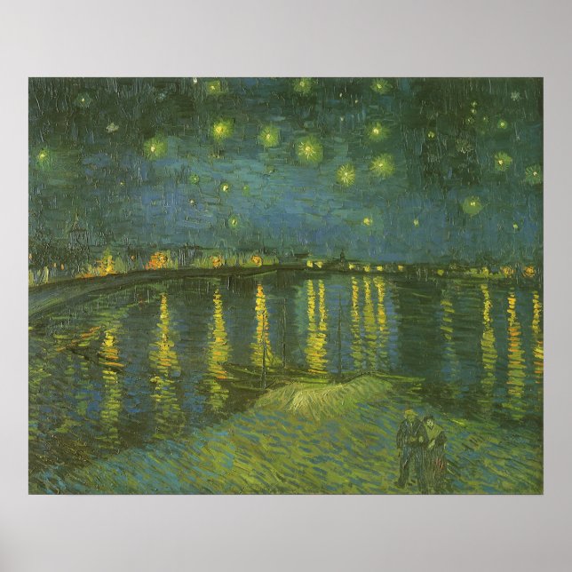 Poster Vincent van Gogh - Noite Estrelada sobre o Ródano (Frente)