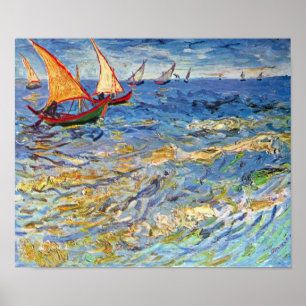 Pôster Vincent van Gogh - o mar em Saintes Maries