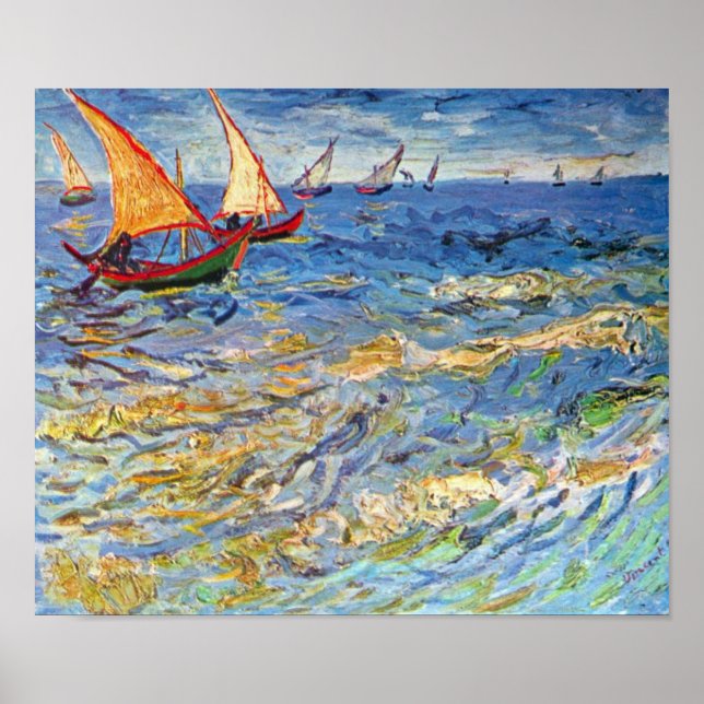 Pôster Vincent Van Gogh - O Mar Em Saintes Maries (Frente)