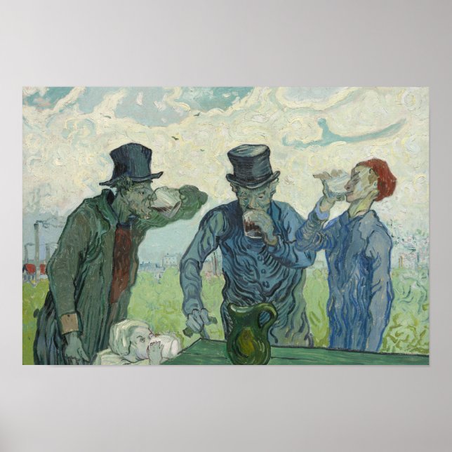 Poster Vincent van Gogh - Os Bebidas (Frente)