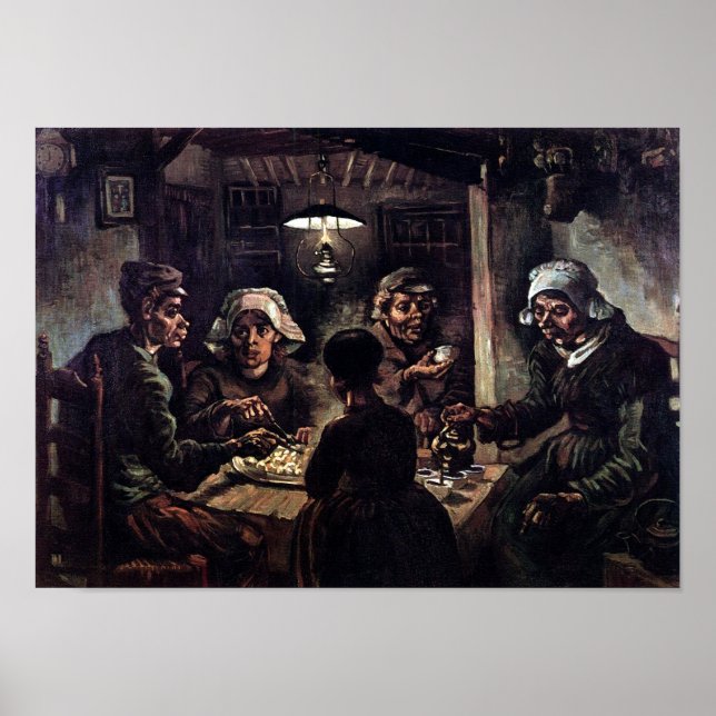 Pôster Vincent Van Gogh - Os Comedores de Batata Arte Fin (Frente)