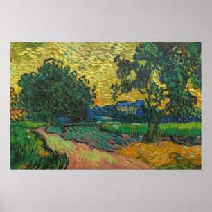 Poster Vincent van Gogh - Paisagem ao Crepúsculo