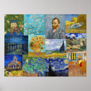 Poster Vincent Van Gogh - Patchwork de obras de arte