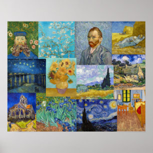 Poster Vincent Van Gogh - Patchwork de obras de arte