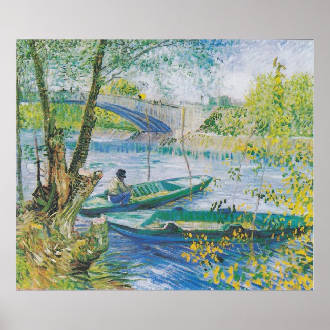 Poster Vincent van Gogh Pescaria em Primavera, Pont (Frente)