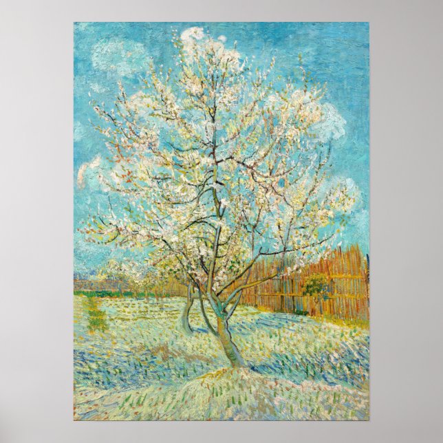 Poster Vincent van Gogh - Pink Peach Tree in Blossom (Frente)