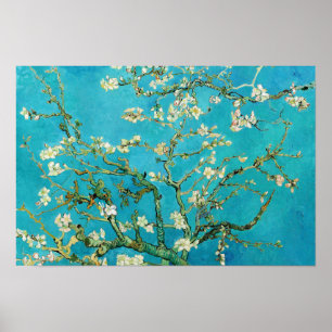 Poster Vincent Van Gogh pintando Flores de Amendoeira
