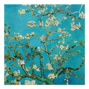 Pôster Vincent Van Gogh pintando Flores de Amendoeira