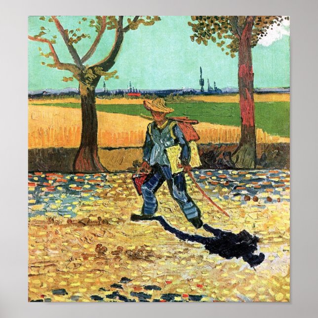 Poster Vincent Van Gogh - Pintor A Caminho Do Trabalho (Frente)