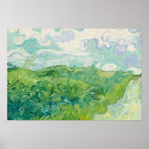 Poster Vincent Van Gogh pintura Campo de trigo verde 