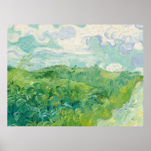 Poster Vincent Van Gogh pintura Campo de trigo verde 