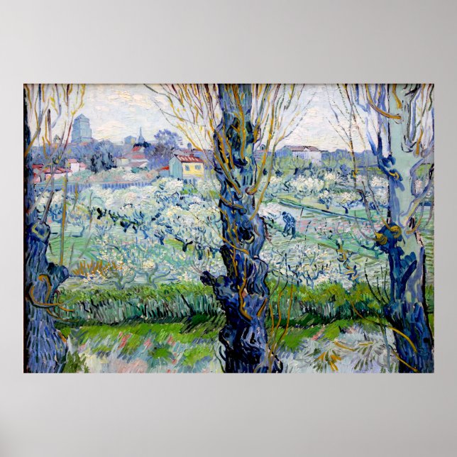 Poster Vincent van Gogh - Pomar em Blossom (Frente)